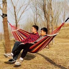 plenzo Portable Outdoor Hammock Hang Bed Travel Camping Swing Canvas with Backpack