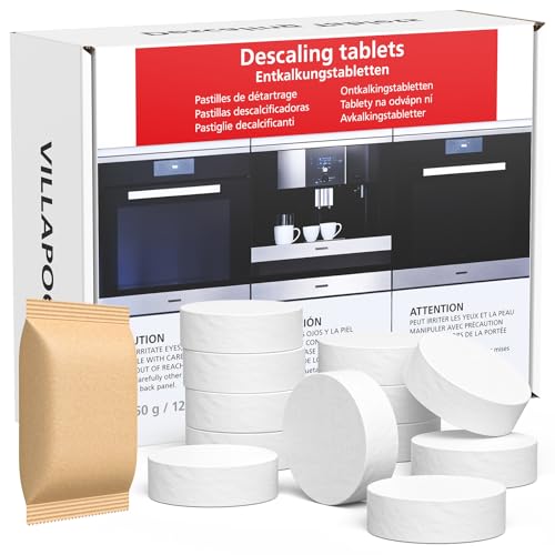 12 pastilles détartrantes compatibles avec les machines à café Miele - Ingrédients sûrs - Utilisation facile et longue durée de vie - Pour cuiseur vapeur...