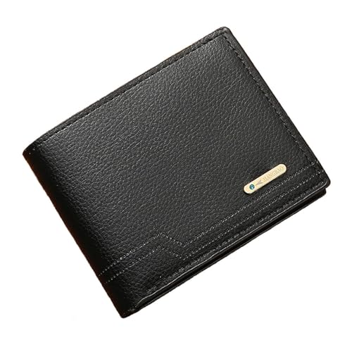 Image of Slim Wallet for Men with Coin Purse, Minimalist Wallet with Zipper, Bifold Mens Wallets with Credit Card Holder, PU Leather Men's Wallet with Money Clip, Carteras Para Hombres (Black L)
