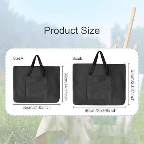Nishiyuenyi Art Portfolio Bag Sketchbook Carrier Case Multipurpose Drawing Board Bag Artist Drawing Tote Bag for Sketching Photography, 55cmx36cm