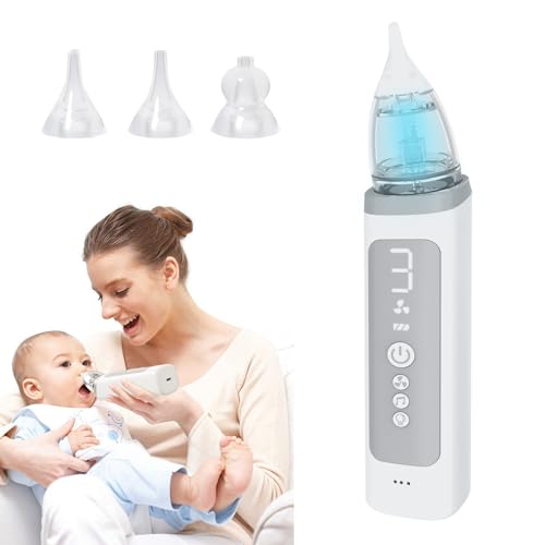 Image of Baby Nasal Aspirator,Electric Nose Suction for Baby,Baby Nose Sucker with 3 Levels Suction,Food-Grade Tips,Soothing Light & Nursery Rhymes