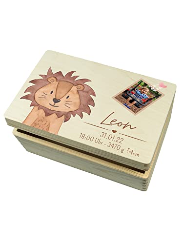 Personalisiert Baby-Erinnerungsbox Aus Holz – Mit Individuellem Druck, 2 Größen (S/M), Geschenk Zur Geburt