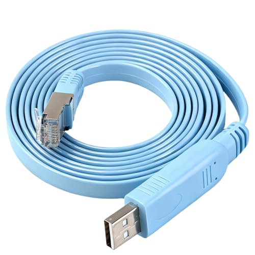 USB to Ethernet Cable USB to RJ45 Console Cable for Cisco HP Networking Equipment Routers Switches Ethernet Cable with Shielded for Windows Mac Linux Ethernet to USB Console Connection 1.8 Meters