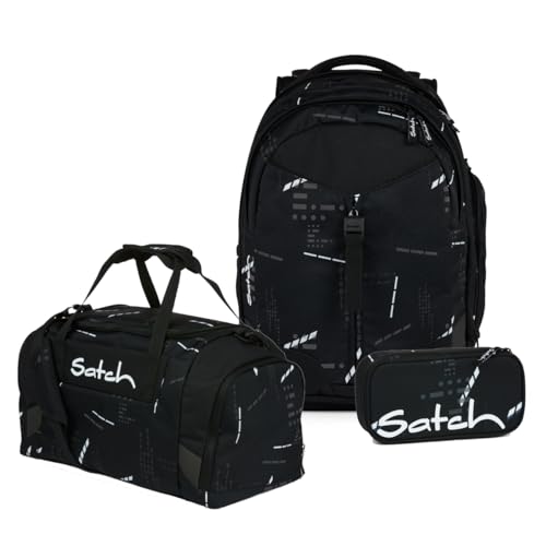 Satch Match Schulrucksack Set 3tlg. (Ninja Matrix) inkl. Schlamperbox und Sporttasche
