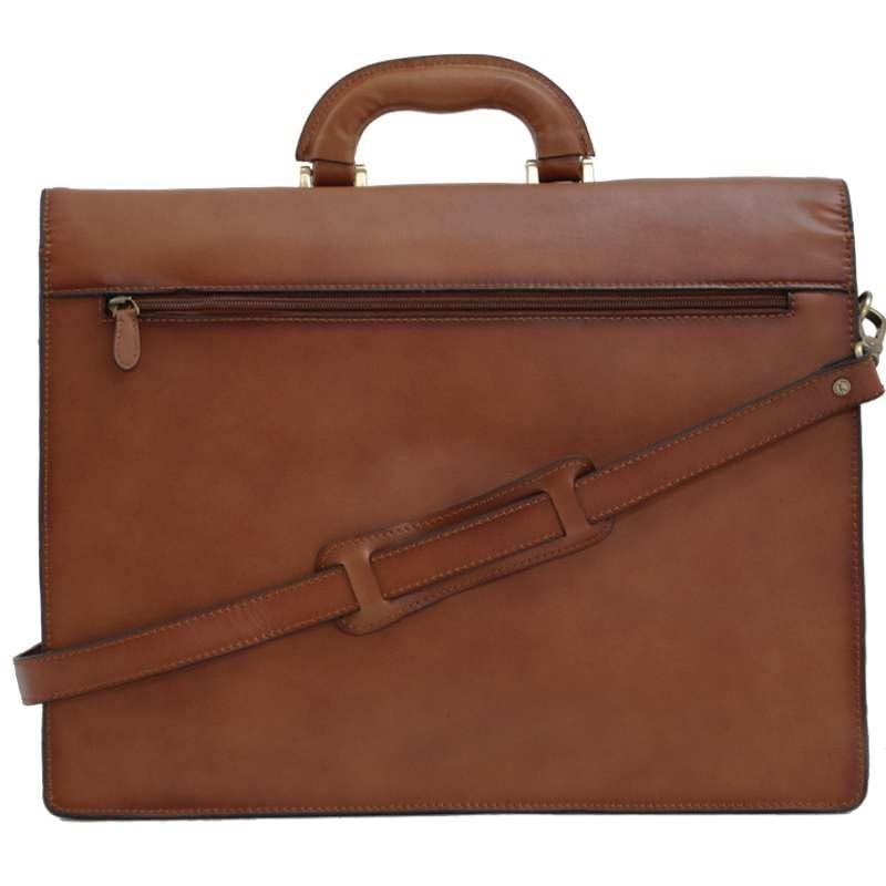 Katana - Cartable 4 soufflets en cuir de vachette - Marron