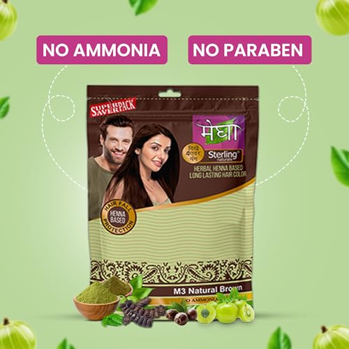 Megha Mehandi Hair Care Powder – Megha Mehandi (Pack Of 4) For Natural Hair Color Solution | For Men & Women 45GM. (Brown)