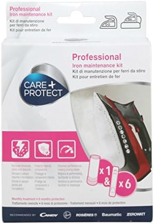 CARE + PROTECTUniversal Iron Cleaning Kit, Removes deposits on the soleplate, Improves performance and Makes Ironing Easier, 1 x Stick + 6 x Vials, White
