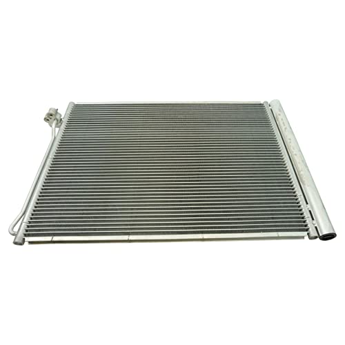 Image of TRQ A /C Condenser and Receiver Drier Assembly Compatible with 07-09 BMW X5 10 X5 xDrive30i 10 X5 xDrive48i 10-18 X5 xDrive35d 11-18 X5 xDrive35i 14-18 X5 sDrive35i 08-19 X6 xDrive35i