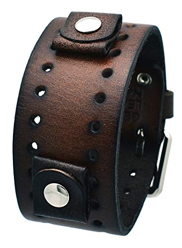 Nemesis Bn-Bb Dark Brown Wide Leather Cuff Wrist Watch Band #TOP1