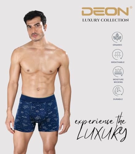 Image of DEON Pack of 2 Micromodal Luxury Print Trunk for Men | Non Itch No Chaffing Sweat Proof
