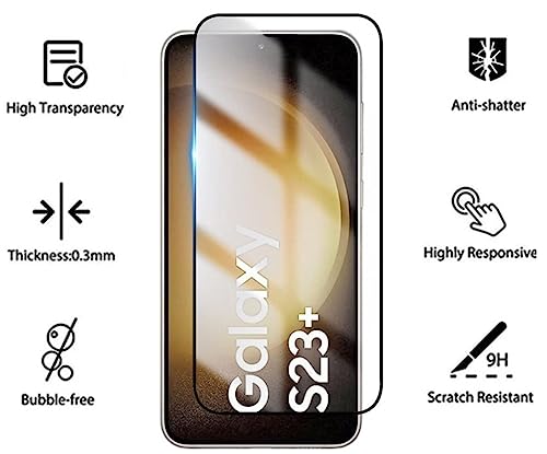 Image of HD Tempered Glass Screen Protector Compatible for Samsung Galaxy S22 Plus, S23 Plus with Edge to Edge coverage and Easy Installation kit
