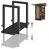 Soporte PC bajo escritorio, resistente y ajustable en altura – Soporte para torre de PC, ahorro de espacio, carga máxima 30 kg, Negro