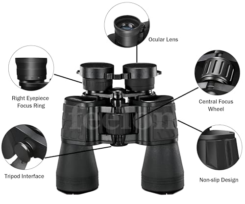 Image of Binoculars for Long Distance, 10x50 Zoom, 3000 Meter Long Range with High Powered with Clear Vision BAK4 Prism FMC Lens Easy Focus Long Range Portable (6 Months Warranty)