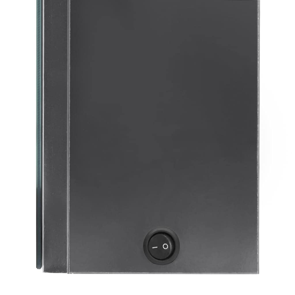 LED-Spiegelschrank für Badezimmer, glänzend Grau, 80x12x68 cm, mit 2 Türen, 3 Einlegeböden, Wandmontage, ideal für Kosmetik, Rasur, Hautpflege