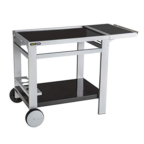 Cook’in Garden - Desserte Media L, Chariot avec Plan de Travail Mobile et Roues Renforcées, Meuble Extérieur Idéal Jardin ou Terrasse, Support Idéal pour...