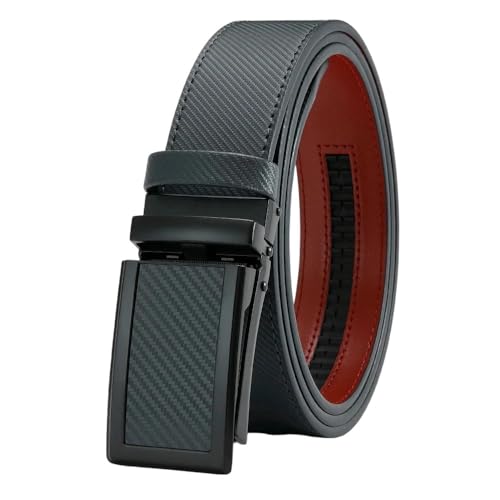 Men's Double-Sided Genuine Leather Belt With Automatic Metal Buckle For Business Denim 4Flzdjp219-Gr 125cm