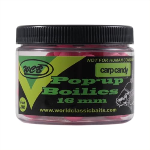 WCB Carp Baits Pop Up Boilies 16 mm - Carp Fishing Bait - Ideal for Carp Fishing (Flavor: Carp Candy)