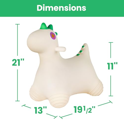 Bouncy Pals Dinosaur Hopping Horse, Toddler Boys Inflatable Bouncing Animal, Dinos Hopper Toy, Baby Indoor Ride on Bouncer, Kids Outdoor Jump Toy, First Birthday Gifts for 18 24 Months 2 3 4 Year Old - Image 3