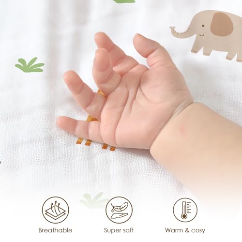 Image of Animal Baby Blankets for Boys Girls, Soft Nursery Minky Blankets with Muslin and Dotted Fleece Back 30x40 inches, Receiving Bed Quilt for Newborn, Infants, Toddlers