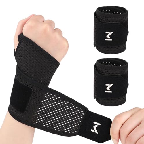 SDFWGG Muñequera Transpirable Ligera con Compresión Ajustable para Soporte de Muñeca Férula para Alivio de Dolor y Lesiones Deportivas Ideal para Fitness y Uso Diario (negro)