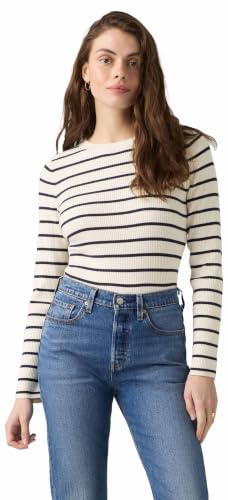 Levi's Rib Crew Sweater Brandy Stripe Egret NAV – Ansicht 4