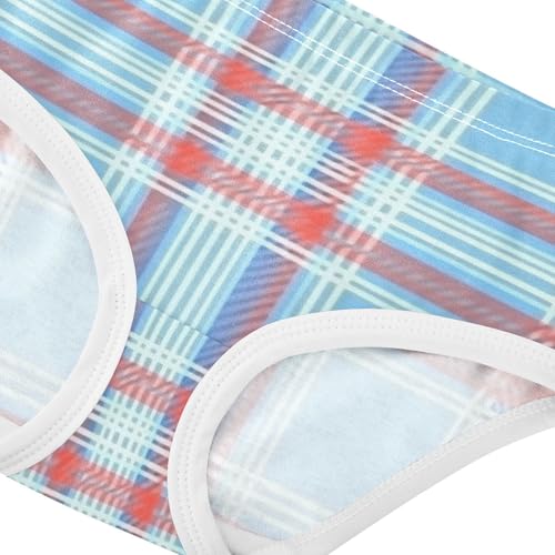 Girls' Cotton Briefs Toddler Cotton Underwear for Toddler Girls Blue Red Plaid4