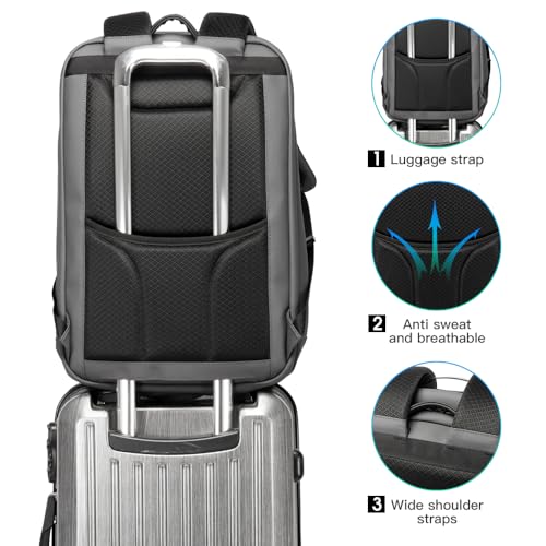 Image of BANGE Anti-Theft Backpack with USB Charging Port 17.3 Inch Business Laptop Backpack