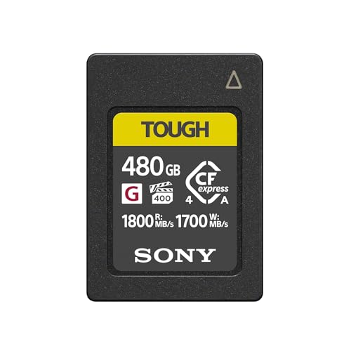 Sony CFexpress Type A 480GB Tough (CEA480T) VPG400 High Speed G Serie 1.800MB/s Lesen 1.700MB/s Schreiben IP57 hitzeresistent perfekt für 4K/8K-Video & High-Speed-Fotografie