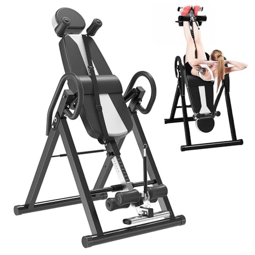 Mesa de inversión resistente con reposacabezas y cinturón ajustable para estirar la espalda, fitness y uso en el gimnasio