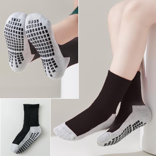 EPEIUS Kids Grip Soccer Socks Toddler Boys Non Slip Socks Cushioned Athletic Sock For Girls Youth Football 4T-14 Years4
