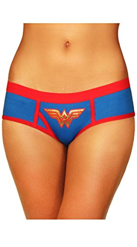 Xgen Products Plus Size Wonder Woman Boyshort Panty, Plus Size Blue And Red Panty #TOP21