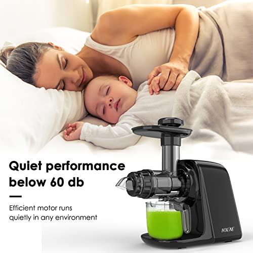 Juicer Machines, Nxone Cold Press Juicer For Vegetable And Fruit, Slow Masticating Juicer With 3 Speed Modes, Slow Juicer With Quiet Motor & Reverse Function, Easy To Clean With Brush, Black #TOP5