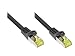 Produktbild Good Connections RJ45 Ethernet LAN Patchkabel mit Cat. 7 Rohkabel und Rastnasenschutz RNS, S/FTP, PiMF, halogenfrei, 500MHz, OFC, 10-Gigabit-fähig (10/100/1000/10000-Base-T Ethernet Netzwerke) - z.B. für Patchpanel, Switch, Router, Modem - schwarz, 70 m