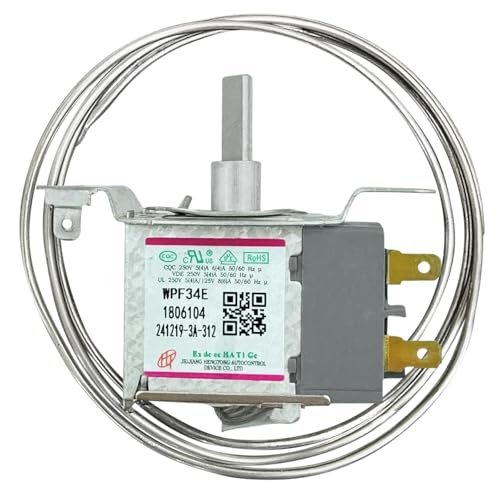 WPF34E Fridge Thermostat—Compatible with Hisense and Ronshen Refrigerator,Universal Freezer&Refrigerator Thermostat Controller ? 2-Pins Sensor Probe WPF34E 1806104