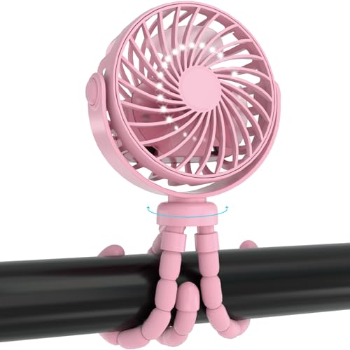 Image of JYJZPB Mini Portable Stroller Fan Clip On for Baby (Pink)