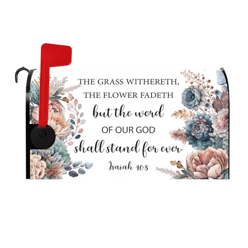 Image of Bible Verse Mailbox Cover Religious Motivational Quote Mailbox Covers Magnetic Mail Box Wrap Christian Easter Christmas Fiesta Decor for Outdoor Yard Mail Box Wraps Standard Size 21x18 Inch