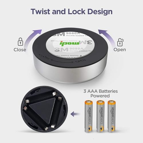 Image of LED Battery-Powered Wireless Touch Lamp - Stick-On Push Light for Closets, Cabinets, Utility Rooms, and More, Cordless Plastic Night Light (Batteries Not Included) (Pack of 3)