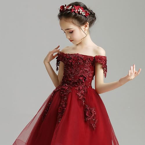Flower Girls Dress for Wedding Elegant Off Shoulder Princess Party Dresses Long Tulle3