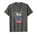 Peanuts - Snoopy Woodstock Patriotic July 4th House T-Shirt