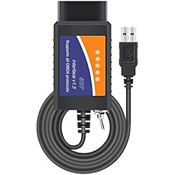 Caña Tica Adaptador de diagn¨®Stico de autom¨®vil, Cable Conector de diagn¨®Stico OBD2, Interfaz USB, Lector de c¨®digos de escaneo de diagn¨®Stico autom¨¢Tico, Herramienta de verificaci¨®n de fallas Apta
