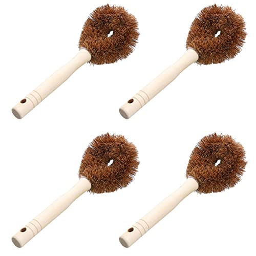 Gogogmee 4Pcs Long Handle Cleaning Brush Pot Brush for Effortless Kitchen Cleaning for Sinks Pots Pans and Bathroom Use Design for and Corner