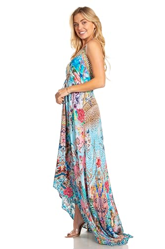 Image of Sakkas Lizi 2025 Womens Maxi High-Low Halter Handkerchief Long Dress Beach Party