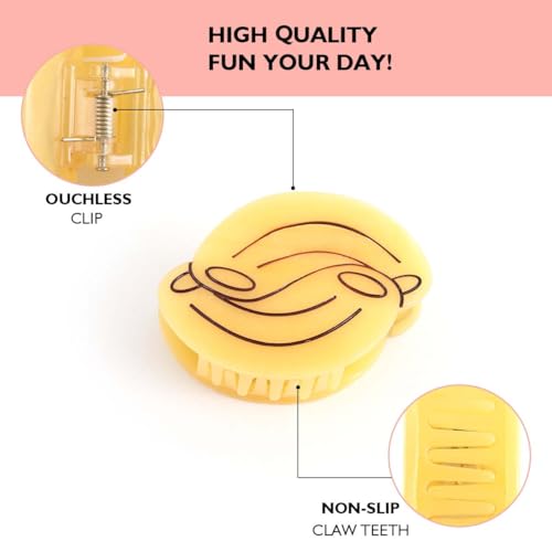 Hollow Powder Hair Clip Chef's Hair Clip Novelty Personalized Pasta Cute Noodle Hair Claw Acetate Personalized Hair Claw for Mother's Day Gift Holiday 1PC
