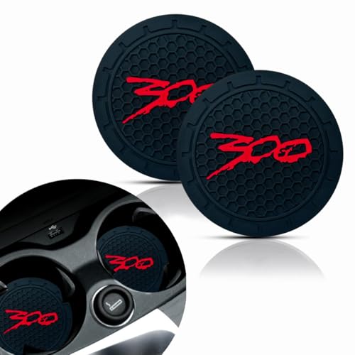 2Pcs Car Cup Holder Coaster for Chrysler 300/C/ 300S Accessories Auto Anti Slip Cup Holder Insert Coaster Car Interior Accessories (Red)