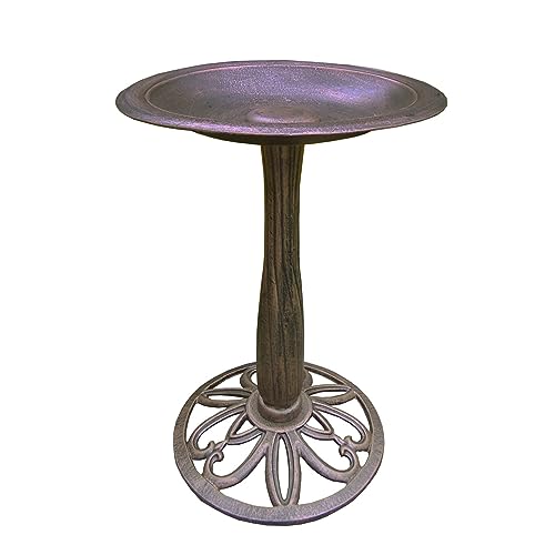 Image of Oakland Living Upland Bird Bath, Antique Bronze, 19W x 19D x 28.4H in.