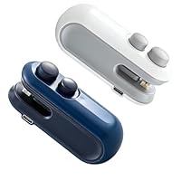 2pcs Mini Bag Sealer With Cutter And Magnet, Rechargeable Bag Sealer Mini, Mini Bag Sealer And Cutter For Snacks,Food Freshness Storage (White+Blue)