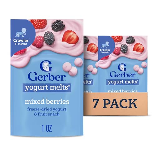 Gerber Yogurt Melts Freeze-Dried Yogurt Snack, Mixed Berries 1 Ounce (Pack of 7)