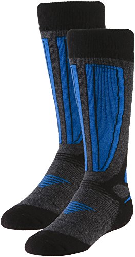 Chaussettes de ski pour enfant Rohner bleu océan taille 31-34 pour le confort des petits skieurs