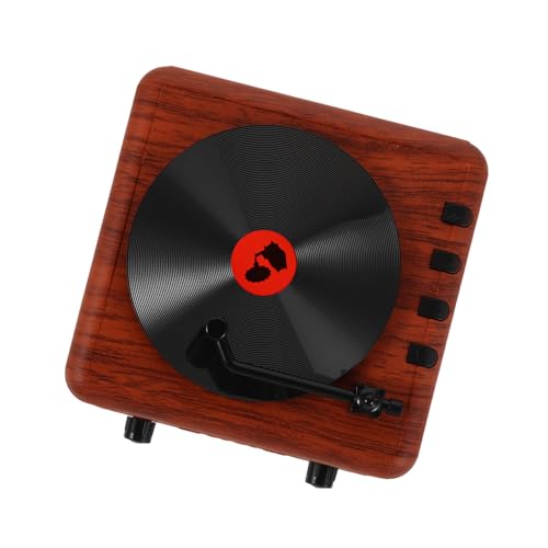 Enceinte sans fil portable style platine vinyle pour musique de salon et bureau