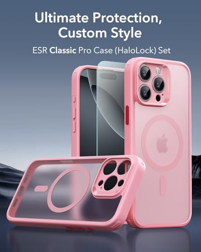 ESR for iPhone 16 Pro Max Case (4 in 1) Set, Translucent Matte Case with Screen Protector, Compatible with MagSafe, Military-Grade Protection, Classic Series,Frosted Pink - image 2